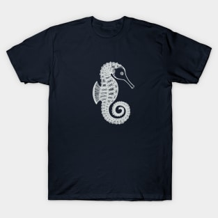 Seahorse Ink Art - cool sea animal design - dark colors T-Shirt